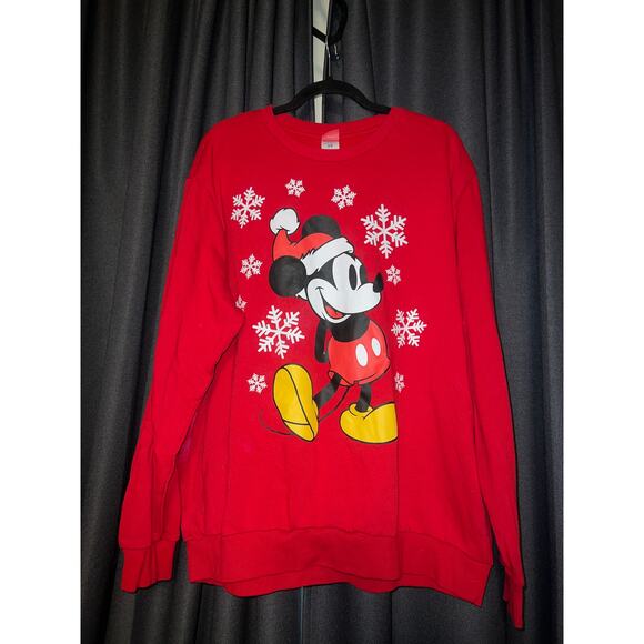 Ugly Christmas Sweater Xmas Sweatshirt Crewneck Size XL Disney Mickey - Picture 1 of 3